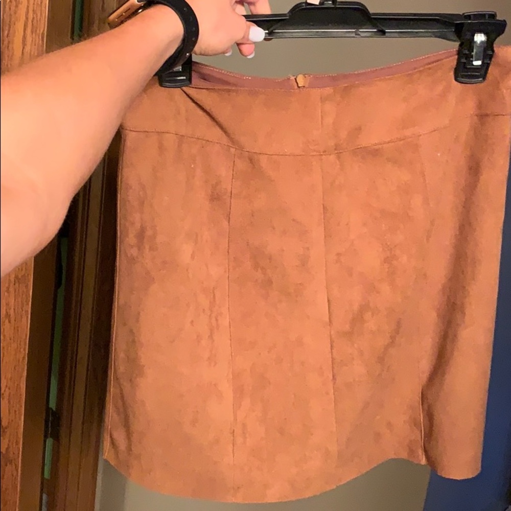 Velvet khaki colored skirt